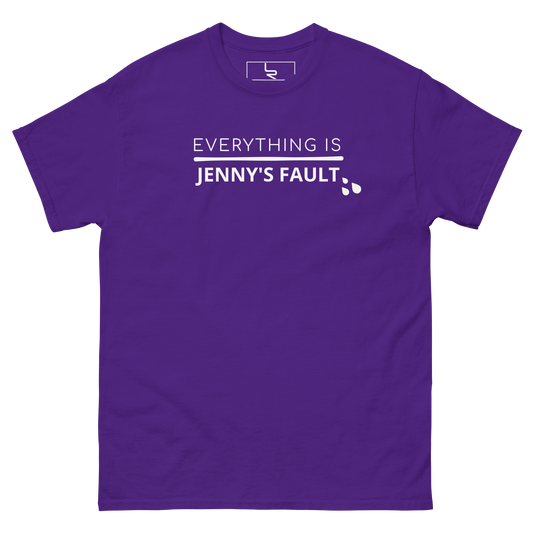 EVERYTHING IS JENNY'S FAULT Tee White Print