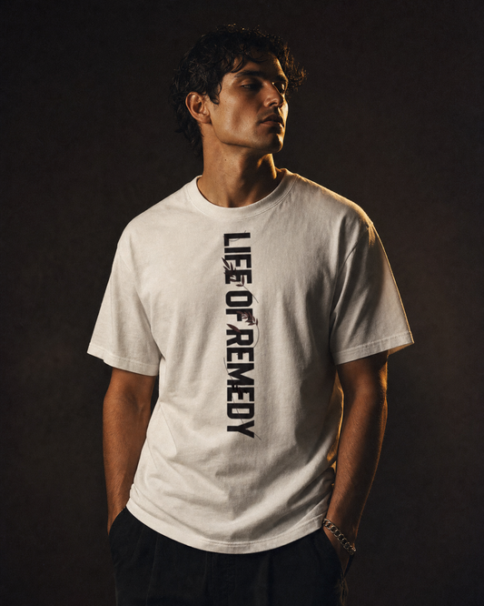 LOR Leaf Print Tee — cinematic on-model campaign shot